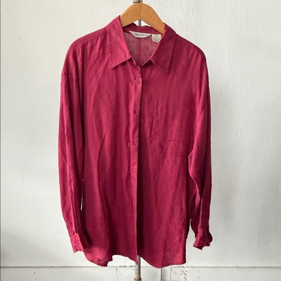 Eddie Bauer Tops - Eddie Bauer Linen Button-up Women’s Large